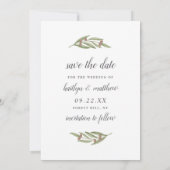 Olive Branch Wedding Photo Save the Date (Achterkant)