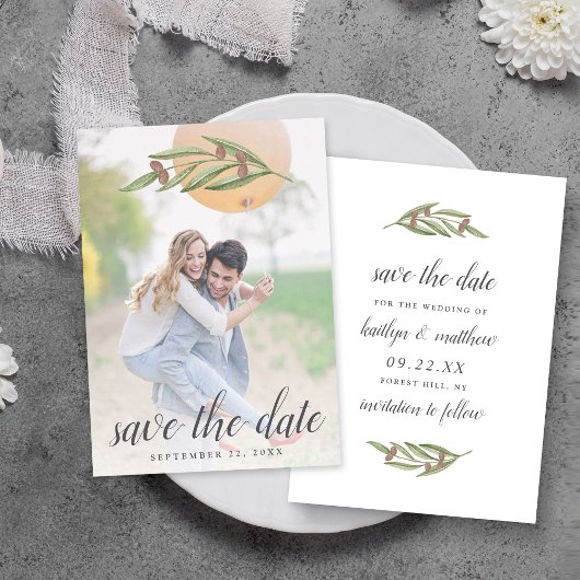 Olive Branch Wedding Photo Save the Date
