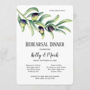 Olive Branch wijnmakerij repetitie diner Kaart
