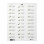 Olive Branches Waterverf Rustic Wedding Address Etiket (Full Sheet)
