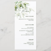Olive Branches Waterverf Rustic Wedding Menu (Voorkant)