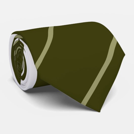 Olive - Cravate à rayures (Roulé)