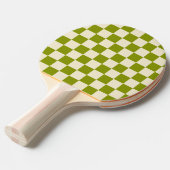 Olive & Cream Checker Tafeltennisbatje (Voorkant Gekanteld)