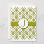 Olive Damas Faire-part de mariage Monogramme (Dos)