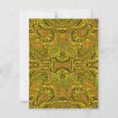 Olive Damask Wedding Invitations Darker Kaart (Achterkant)