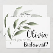 Olive d'aquarelle vous serez mes cartes de (Devant / Derrière)