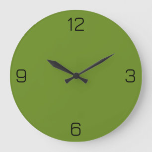 Olive Drab Green 6B8E23 Kleur - Optie om naam toe Grote Klok