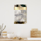 Olive Emerald Green Waterverf prijslijst Poster (Keuken)