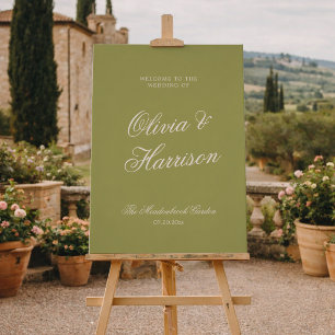 Olive Estate Kalligrafie Trouw Welkom Poster