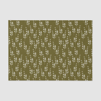 Olive et papier de soie de soie botanique blanc