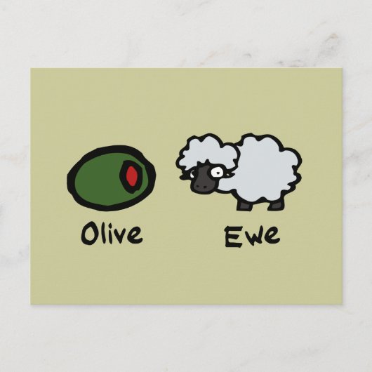 Olive Ewe Briefkaart (Voorkant)