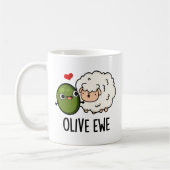 Olive Ewe Funny Love Pun Koffiemok (Links)