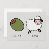 Olive Ewe Love Puns Briefkaart (Voorkant / Achterkant)