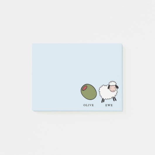 Olive Ewe Love Puns Post-it® Notes (Voorkant)