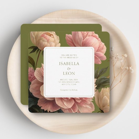 Olive | Faire-part de mariage Rose vintage