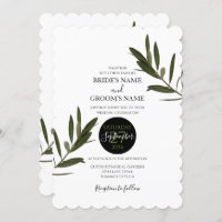 Olive Feuille Verdure Mariage Invitations