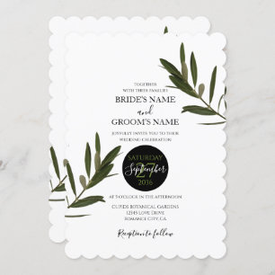 Olive Feuille Verdure Mariage Invitations