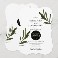 Olive Feuille Verdure Mariage Invitations