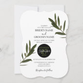 Olive Feuille Verdure Mariage Invitations (Devant)