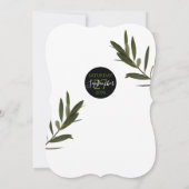 Olive Feuille Verdure Mariage Invitations (Dos)