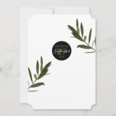 Olive Feuille Verdure Mariage Invitations (Dos)