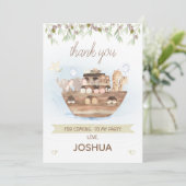 Olive Foliage Noah's ark Boys Hartelijk dank Kaart (Staand voorkant)