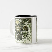 Olive Folk Art Hearts Mok (Voorkant links)