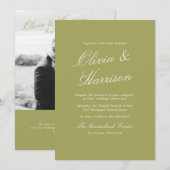Olive Garden Photo Wedding Invitation (Devant / Derrière)