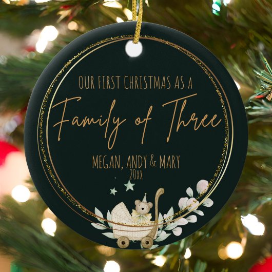 Olive Glittering Family Starlight Ornement