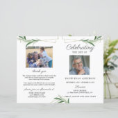 Olive Gold Order of Service Memorial Photo Program (Staand voorkant)