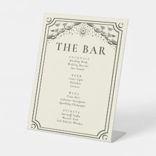Olive Gotische Tarot Kaart bruiloft Bar Menu Reclamebord Met Voetstuk