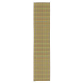 Olive Gray Brown Orange Plaid Tartan Table Runner Korte Tafelloper (Voorkant)