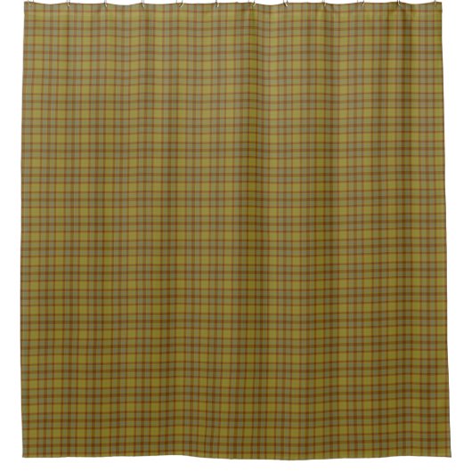 Olive Gray Brown Tartan Plaid Rustic Douchegordijn (Voorkant)
