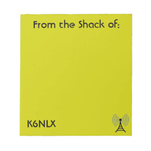 Olive Green Amateur Radio Call Sign Notitieblok