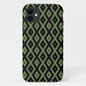 Olive green and black diamond pattern Case-Mate iPhone case (Achterkant)