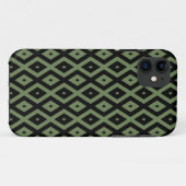 Olive green and black diamond pattern Case-Mate iPhone case (Achterkant (horizontaal))