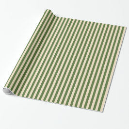 Olive Green and Cream Vertical  Wrapping Paper Cadeaupapier