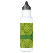 Olive Green Arabesque Moroccan Graphic Pattern Waterfles (Links)