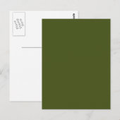 Olive Green Background Decor om aan te passen Briefkaart (Voorkant / Achterkant)