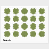 Olive Green Blank Circle Custom Spice Sticker (Vel)