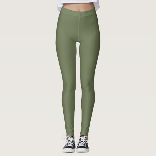 Olive Green Boho Leggings (Voorkant)
