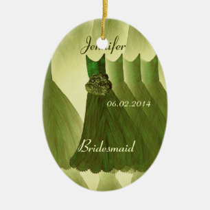OLIVE GREEN Bridesmaid Hartelijk dank voor uw huwe Keramisch Ornament