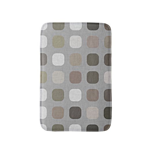 Olive Green Brown Mauve Taupe Round Square Art Badmat (Voorkant Verticaal)