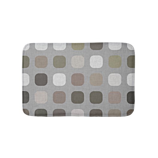Olive Green Brown Mauve Taupe Round Square Art Badmat (Voorkant)