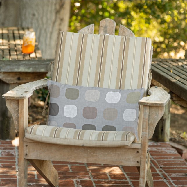 Olive Green Brown Mauve Taupe Round Square Art Buitenkussen (Stoel)