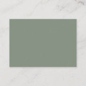 Olive Green Budget Moderne Script Mariage Carte RS (Dos)