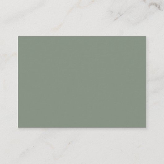 Olive Green Budget Moderne Script Mariage Carte RS (Dos)