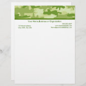 Olive Green Camouflage Custom Stationery (Voorkant / Achterkant)