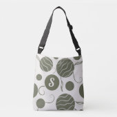 Olive Green Circles Monogram Crossbody Tas (Voorkant)