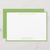 Olive Green Classic Border Flat Note Card Notitiekaartje (Voorkant / Achterkant)